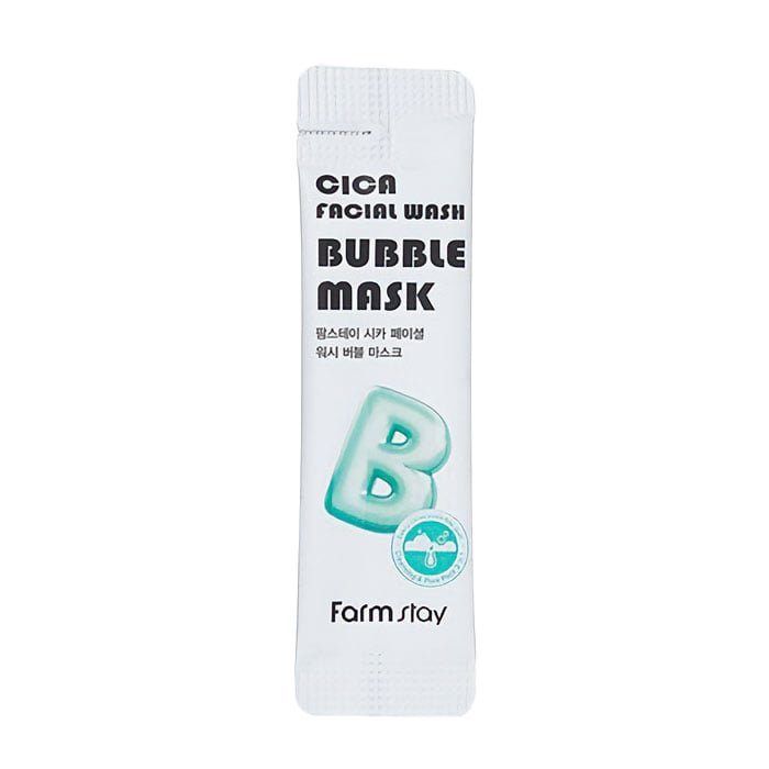 Бульбашкова маска для обличчя FarmStay Cica Facial Wash Bubble Mask з центелою, 5 мл (саше)
