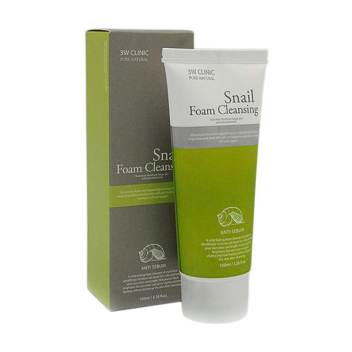 Пінка для вмивання 3W Clinic Snail Foam Cleansing з муцином равлика, 100 мл